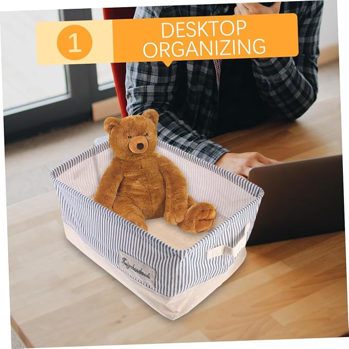 Alipis Portable Foldable Cloth Storage Basket for Pet Striped Organizer for Home Nursery and Playroom Versatile Sundry Container for Easy Storage and Organization