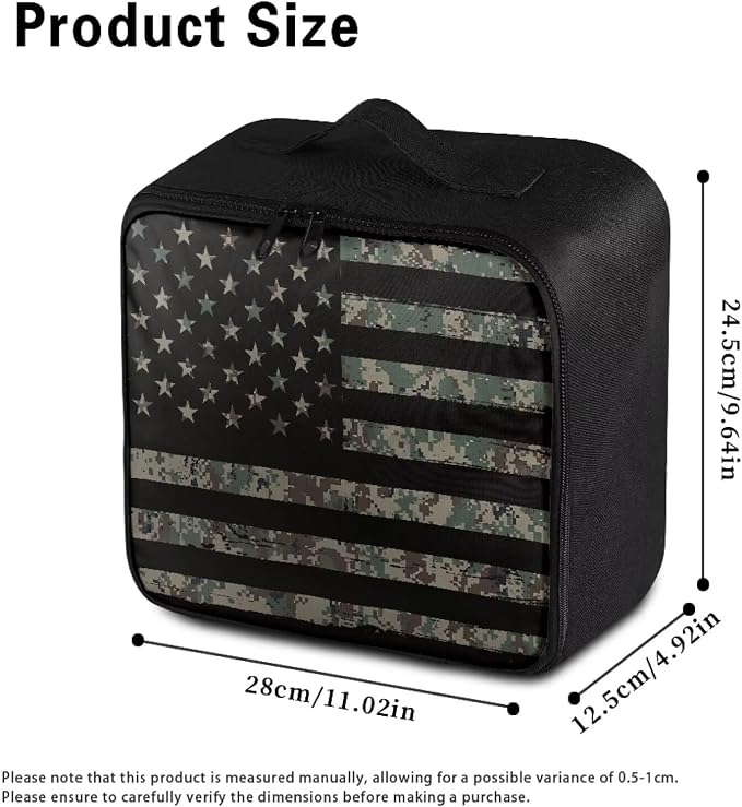 Rnyleeg American Flag First Aid Travel Kit Army Green Camo First Aid Kit Bag Home Emergency Medical Supply Organizer with Handle and Zipper