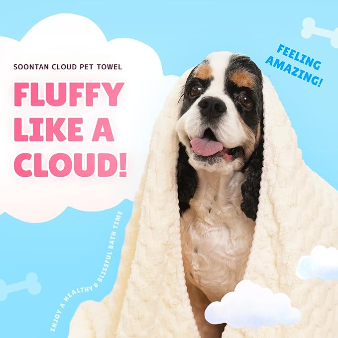 Cloud Pet Towels – Absorbent, Soft Microfiber Towels for Drying Dogs and Cats, Quick-Dry, Includes 2 Sizes