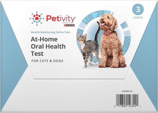 Petivity At-Home Oral Health Test for Cats & Dogs — 10-Second Dental Check Kit by Purina — Simple Saliva Swab to Detect Bad Breath & Gum Issues - (Pack of 3)