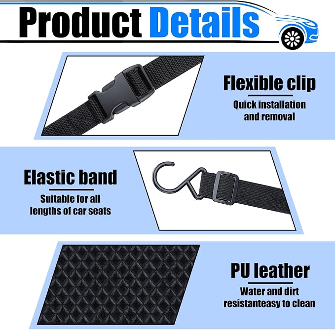 BFXM Car Purse Holder Between Seats, Leather Front Seat Car Organizer | Large Capacity Car Net Pocket Handbag Holder, Backseat Barrier Storage Bag Fits for Car, Truck, SUV, Purse Holder for Car