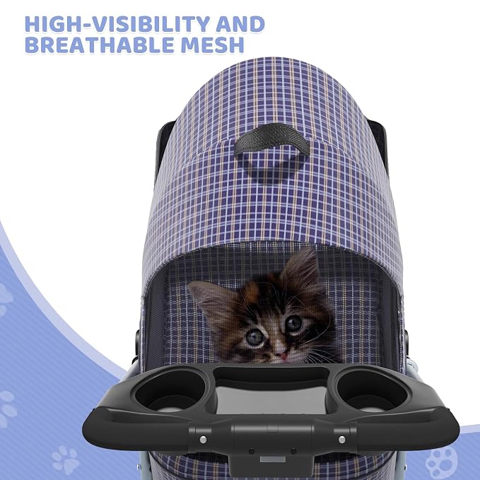 Magshion 3-in-1 Foldable Pet Stroller for Small to Medium Dogs and Cats | Dog Travel Jogger with Detachable Carrier, Cup Holder & Storage Basket, For Small/Medium Dogs & Cats Up to 33 lbs