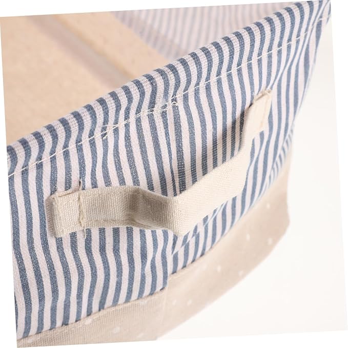 Portable Foldable Cloth Storage Basket for Pet Toys Sundries and Home Organization Stylish Storage Bin Stripes for Living Room and Office Use