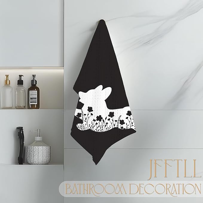 Corgi Gifts Kitchen Towels, Floral Corgis Dog Dish Towels for Kitchen Drying, Corgis Gifts for Corgi Lovers Hand Towels for Bathroom, Dog Bathroom Kitchen Decor, 16x24 Inch