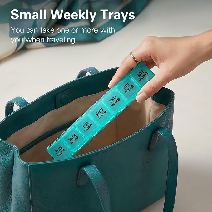 BUG HULL Monthly Pill Organizer, Moisture-Proof Large 28 Days Pill Box with Removable 4 Weeks Pill Case Rows, Medicine Pill Organizer, Travel Pills Organizer with One Month Pill Container for Vitamin
