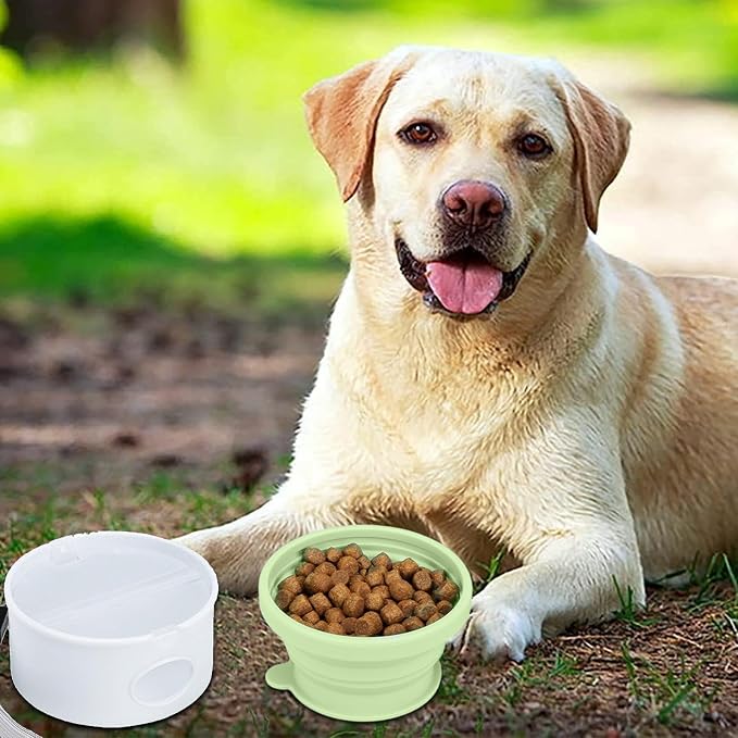 Dog Water Bowl - Portable Pet Dish, Food Storage, Travel Feeding Accessory | Pet Travel Bowl - On The Go Feeding for Dogs | Lightweight Fabric, Water Container, Food Storage Pouch for Trips