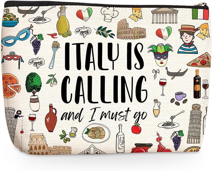 Italian Makeup Bag, Italian Gifts Cosmetic Bags Travel Organizer Bag