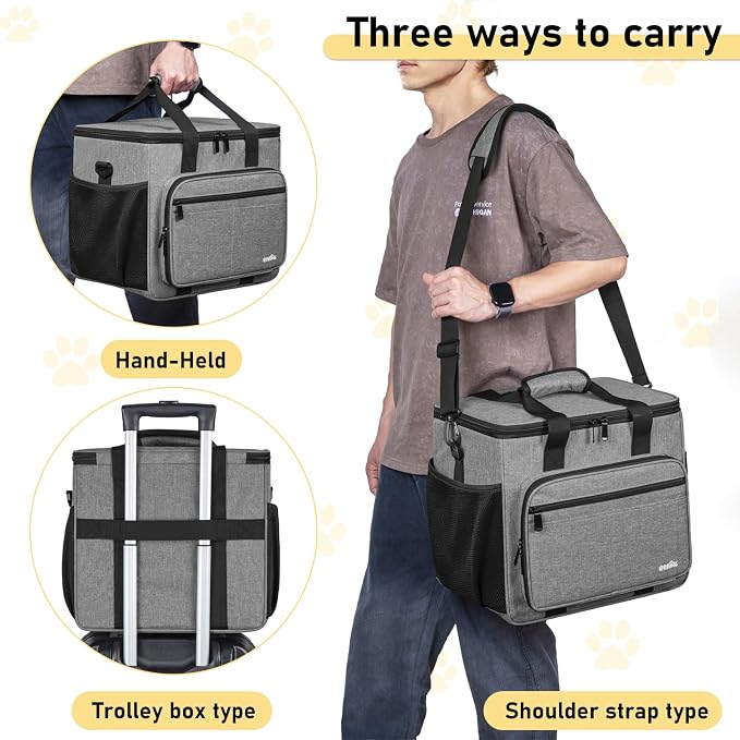 GMAK Pet Grooming Bag,Pet Hair Clipper Organizer Grooming Bag for Equipment | Dog Grooming Tote Bags Pets Tools Supplies Organizer for Dog Cat Equipment, Grooming Tools and Accessories, Grey