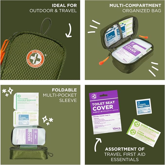 Be Smart Get Prepared Travel First Aid 125 Pcs On-The-Go Essentials
