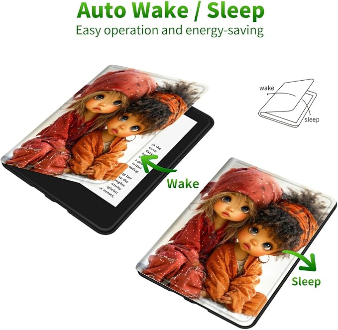 for Samsung Galaxy Tab A 10.1" 2019 SM-T510/T515/T517 Case | Slim Leather Smart Cover with Multi-Angle Anti-Slip Stand [Auto Wake/Sleep] Shell for Women Men, Two Little Girls