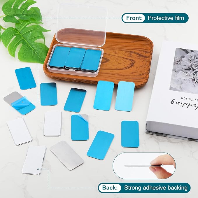 Metal Plates for Magnets 28 Pcs Adhesive Magnetic Mounts | Metal Plates for Magnets Create Magnetic Surfaces Anywhere with 0.4mm Steel Backing and Strong Adhesive for Clean Removal