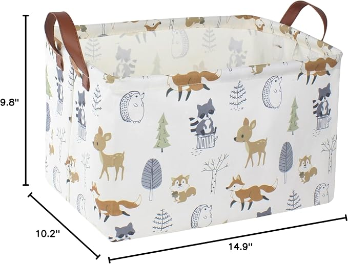 NTAOHAMPER Rectangular Storage Basket, Books Box, Gift Basket, Room Decor(Animal)