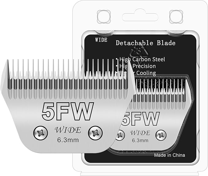 5FW Dog Grooming Wide Blade,Detachable Pet Dog Grooming Blades,Compatible with Andis,Oster A5,Wahl km10 Clippers.Cutting Length 1/4 in(6.3mm)