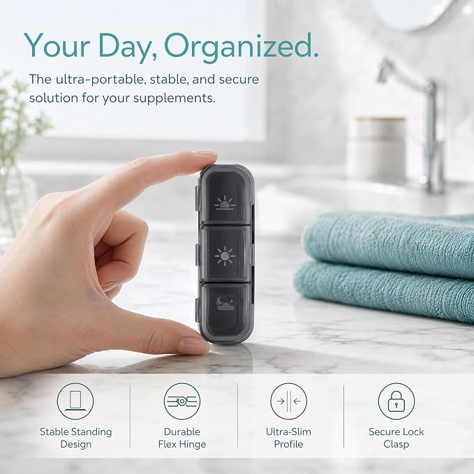 LOHE Pill Organizer 3 Times a Day, Pill Box 7 Day, Weekly Travel Case | Large 7 Day Pill Box 3 Times a Day, Portable Pill Case for Medication, Vitamins, Fish Oil and Supplements