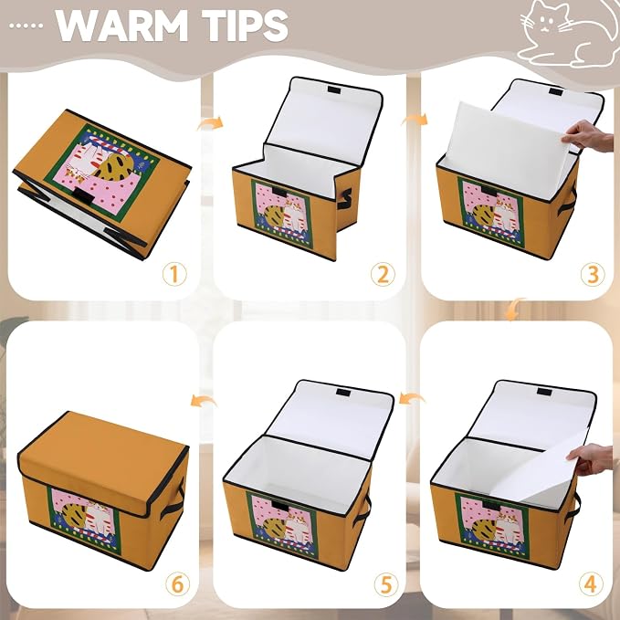 Stackable Storage Bins with Lids,Closet Organizers Fabric Box for Home and Office,Blanket Clothes Organizers,Under Bed Storage Containers 3 Pack