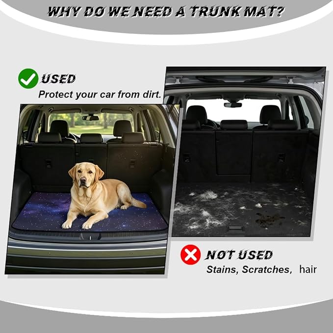 Howilath Purple Galaxy SUV Trunk Mat 29"x39" Car Trunk Mat All Weather Cargo Liner, Universal Trunk Mat for Cars Durable Rear Cargo Mat Auto Interior Protector
