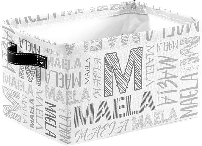 Foldable Personalized Storage Box for Boys Girls with Name Waterproof Kids Custom Storage Bin Baskets Cube Boxes Organizer with Handles for Organizing Shelf Closet, 1 Pack