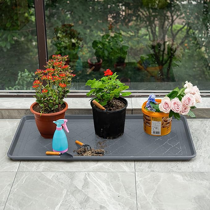 Boot Tray Extra Large 40"x20" - All-Weather, Multi-Purpose | Water-resistant recycled polypropylene, 1.25" raised edges – ideal for mudroom, entryway, garage, pet feeding mat or potted