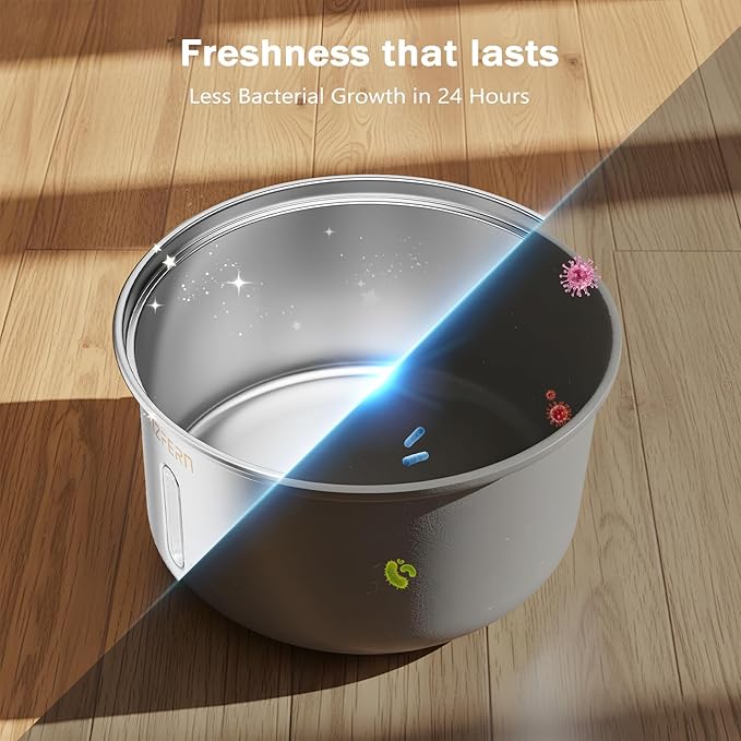 Cat Water Fountain Stainless Steel 108oz/3.2L Upgrade Dual-Filtration Pet Water Fountain for Cats Indoor, Ultra Quiet Dog Water Bowls Dispenser for Drinking, Automatic Cat Watering Supplies (Black)
