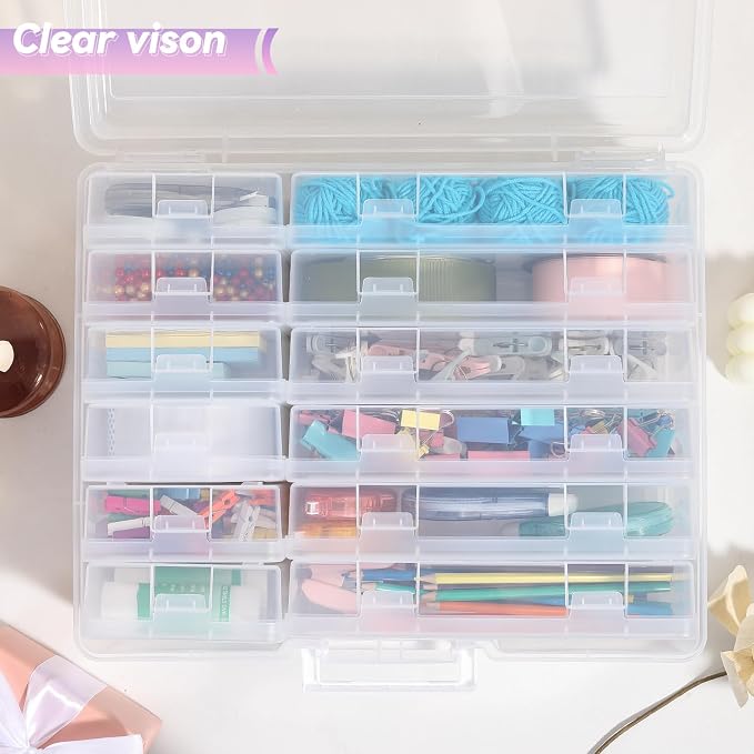 Plastic Storage Box Storage Boxes & Organizers (6 Medium+ 6 Small-Clear) | Multifunctional Design,Stackable,See Through,Versatile Organization,Space-Saving,Durable,Dust Protection,Clear