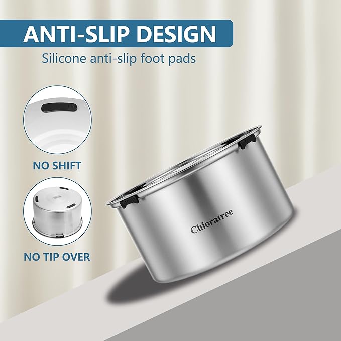 5.6L Dog Water Bowl No Spill 1.5Gal Large Stainless Steel Slow Water Bowl for Dogs, Spill Proof Dog Bowls, Slow Drinking Dog Water Feeder Dispenser with Anti-Slip for Sloppy Messy Drinkers