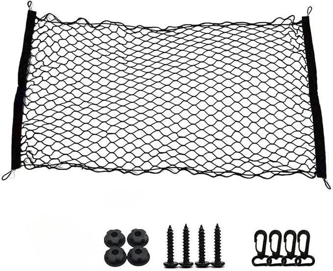 Car Nets Universal Car Trunk Storage Organizer Net Mesh Storage Bag Nylon Car Rear Cargo Net For A3 A4 A6 Q2 Q3 Q5 Q7 S3 S4 S5 S6 S7 Cargo Net (Flat net 110x60)