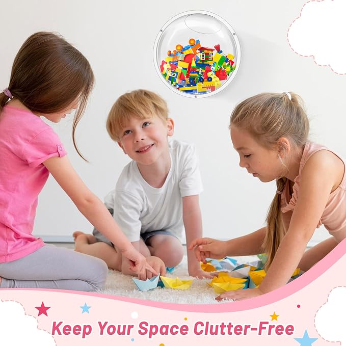 2 Pack Acrylic Wall Organizer Acrylic Toy Dispenser for Wall, Toy Storage Display with Back Panel Hanging Clear Holder for Blocks, Snacks, Cars