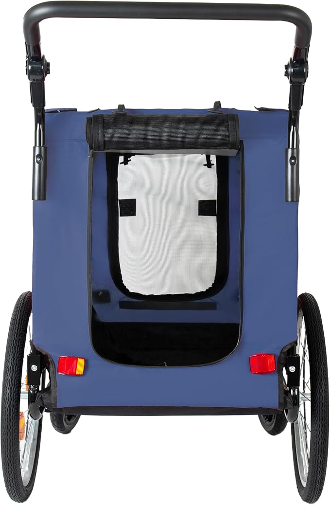 2-in-1 Dog Bike Trailer & Pet Stroller for Dogs Up to 100 lbs, Foldable