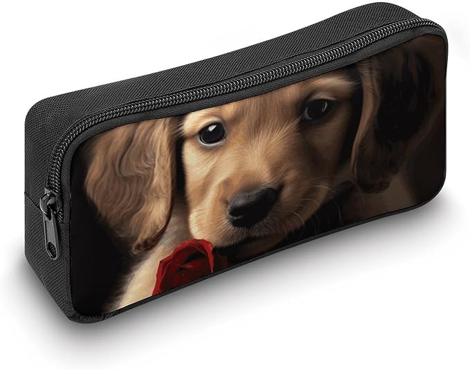 Pencil Pouch Cute Pet Dog Pencil Case Zipper Storage Bag Portable Pen Bag Desk Organizer Marker Pen Case Small Makeup Bags