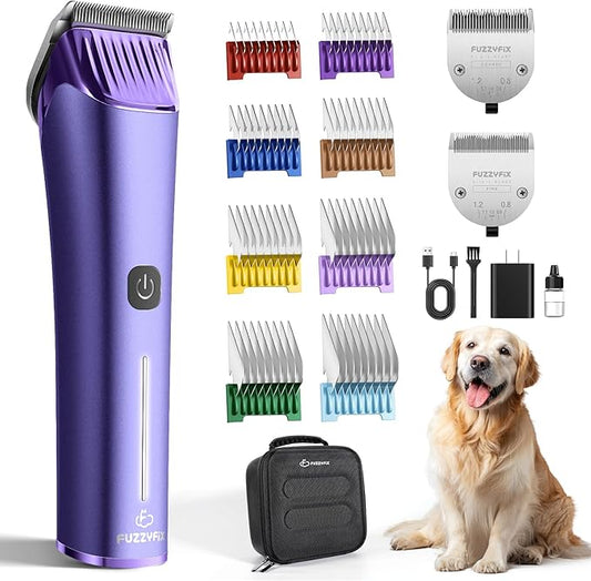 Professional Dog Grooming Clipper with Replacement Blade, 5-in-1 Adjustable A5 Blade Cordless Pet Grooming Kit 2 Speed Trimmer Hair Shaver with Detachable Metal Combs Nova for Animal Horse
