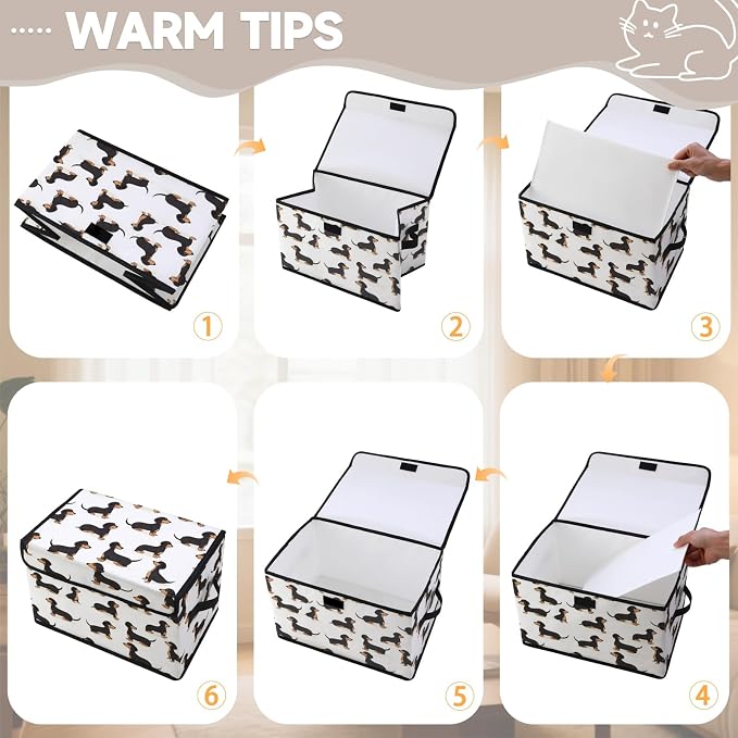 Stackable Storage Bins with Lids,Closet Organizers Fabric Box for Home and Office,Blanket Clothes Organizers,Under Bed Storage Containers 3 Pack