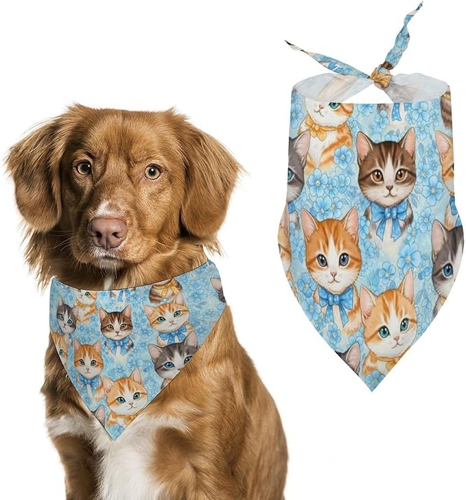 Wedding Party Pet Scarf with Adjustable Design, Comfortable Bib Handkerchief Kitten Cats for Small, Medium, Large Dogs and Cats