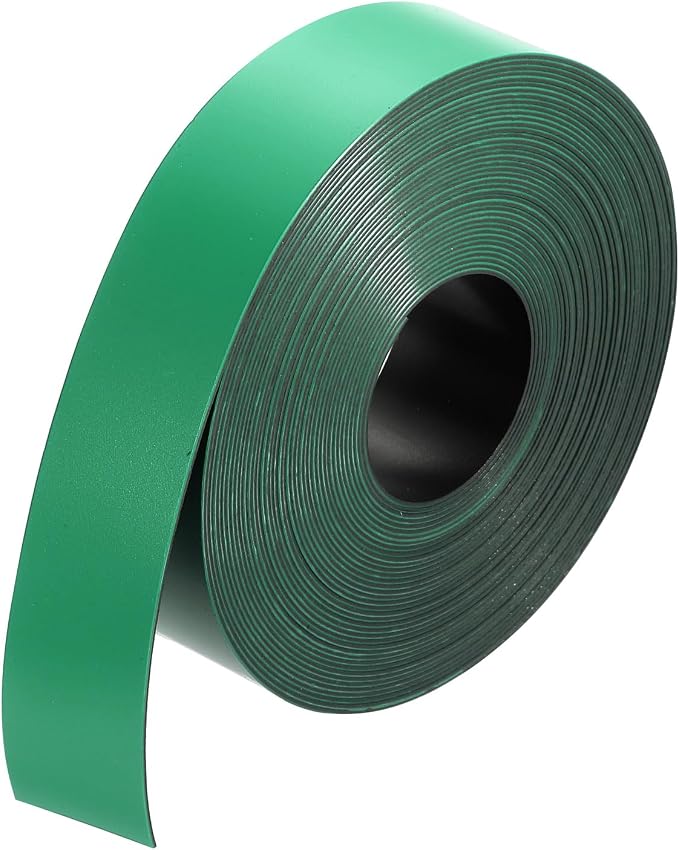 MECCANIXITY Magnetic Strip with Strong 1 Inch x 26.25 Feet Magnetic Strip Tape,Magnetic Tape Labels for Whiteboards Refrigerator and Crafts Green