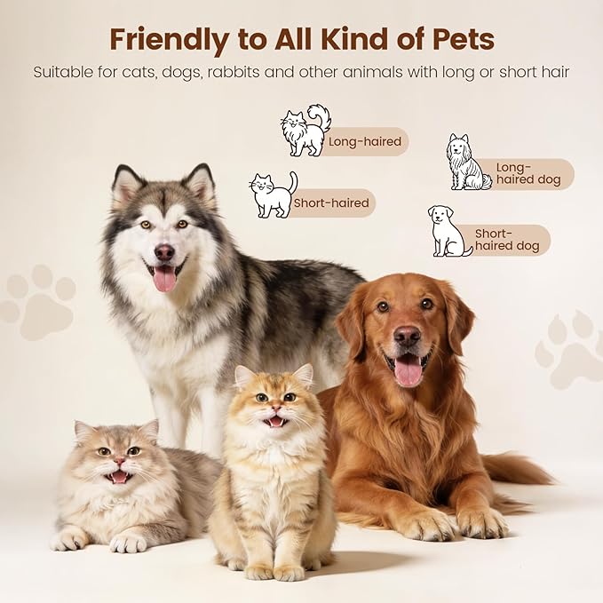 Glendan Pet Steam Brush for Shedding - 3-in-1 Spray Grooming Comb for Dogs & Cats - Self-Cleaning Mist Brush Softens Fur & Reduces Static - Ideal for Long Short Hair and Bath-Hating Pets