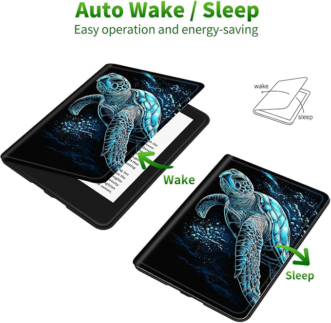 for Samsung Galaxy Tab A 8.4" 2020 (SM-T307) Case | Slim Leather Smart Cover with Multi-Angle Anti-Slip Stand [Auto Wake/Sleep] Shell for Women Men, Blue Black Turtle