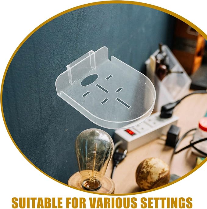 NUOBESTY 10pcs Baby Monitor Mount: Security Camera Wall Shelf Speaker Holder - No-Punching Wall Mount Stand for Small Devices - Transparent Floating Shelf for Bedroom Kitchen Bathroom