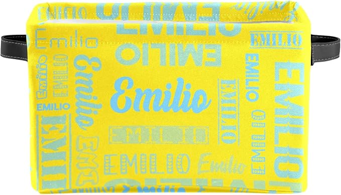 Personalized Toy Box Storage Bins for Boys Girls with Name, Kids Custom Storage Basket Cubes Organizer with Handles, Shelf Closet Storage Baskets Bin Customized Gift, 1 Pack