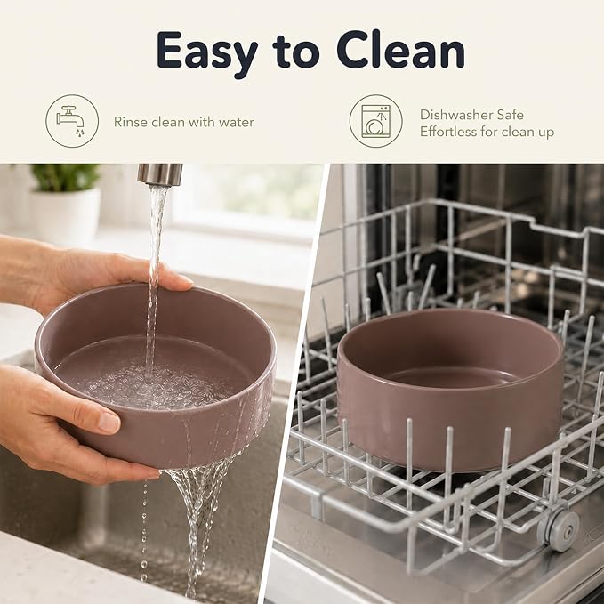 Havniva Ceramic Dog Bowls, Dog Food and Water Bowl Set, Dog Water Bowl | 8.3” Ceramic Dog Food Bowls with Non-Slip Rubber Base, Large Capacity, Dog Feeding Bowls for Large Dogs
