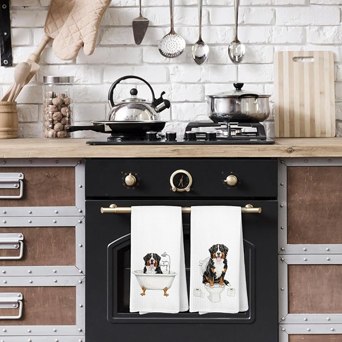 Bernese Mountain Bathroom Decor Gifts Hand Towels, Bernese Mountain Dog Bathroom Hand Towels Decorative Set of 3, Dog Gifts for Women,Home & Kitchen