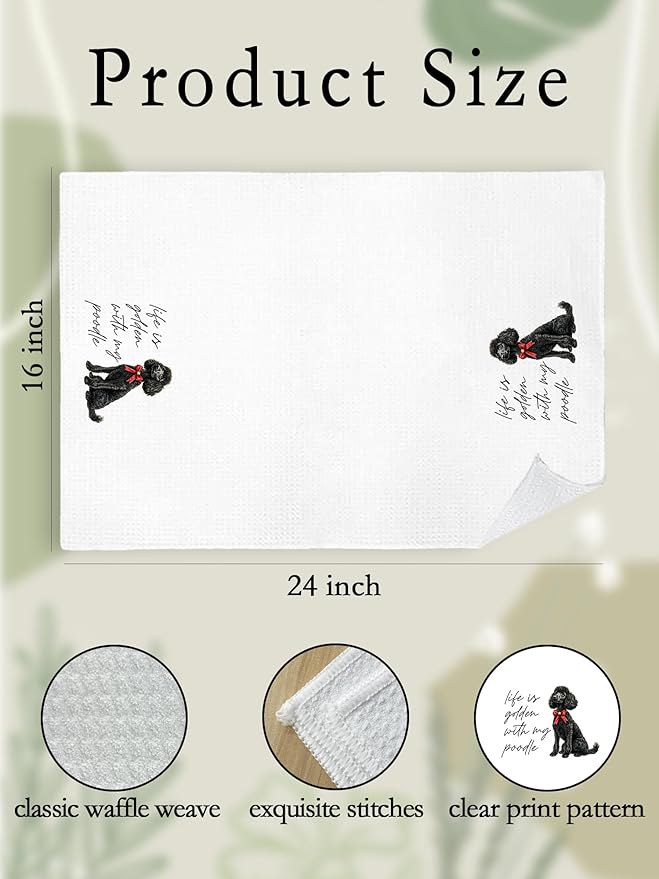 Black Goldendoodle Hand Towels for Bathroom - Golden Doodle Poodle Kitchen Dish Tea Towels, Goldendoodle Dog Mom Gifts for Dog Lovers/Women, Golden Doodle Gifts for Mothers Day/Christmas