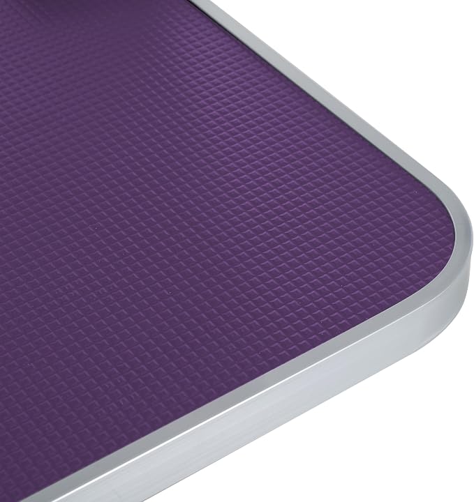 36" Pet Dog Grooming Table, Foldable Stainless Steel Frame Pet Grooming Table Up to 330lbs, Professional Drying Bathing Desk for Dogs at Home with Adjustable Overhead Arms, Noose, Mesh Tray, Purple