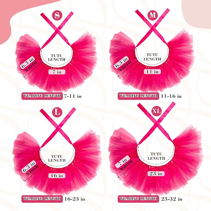 2 Pcs Dog Crown Headband Dog Tutu Dress Set Crystal Rhinestone Tiara Crown Tutu Skirt Pet Dress Costume for Puppy Birthday Party Wedding Photo Prop Costume(Small,Rose Red)