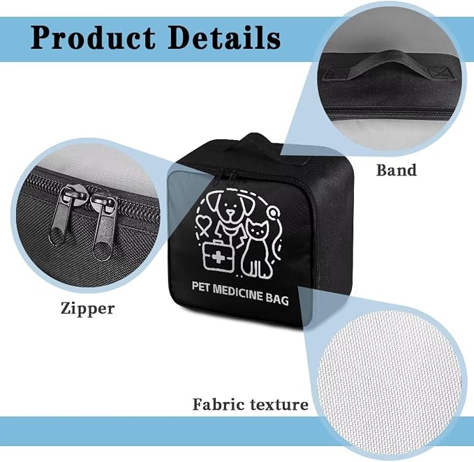 First Aid Kit Bag Pet Paw Cute Dog Print Empty Medic Bag for Pet Friendly Households and Outdoor Adventures Featuring Wear Resistant Material Breathable Construction Easy Access