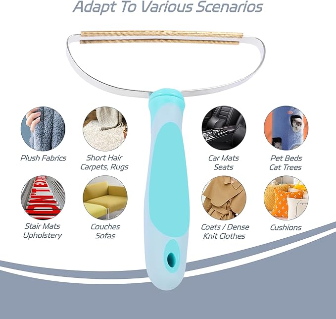 Pet Hair Remover, Cat and Dog Hair Remover Portable Reusable Remover Tool, Carpet Rake, Lint Remover, Two Different Sizes of Removal Tools for Sofas, Carpets, Clothes and Pet Towers, Versatile Usage