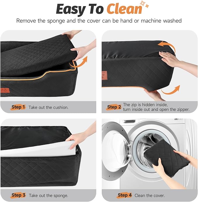 XIEEAOZEE Large Dog Car Seat for Dods Under 100 lbs, Memory Foam Dog Car Bed for Backseat & Trunk, Detachable and Washable Cover, Pet Travel Seat with Storage Pockets, 2 Safety Belts