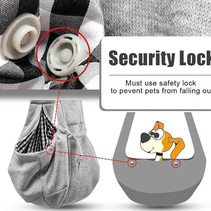 Tomkas Dog Cat Carrier Sling Classic Pocket & Classic Strap(M,Grey)