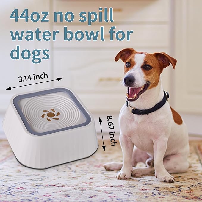 Dog Water Bowl,No Spill Water Bowl for Dogs 45oz Large Capacity,Safety Foam in the Dog Bowl, No Spill Bowl for Elevated Design Mess Proof is Easy to Clean, is Suitable for All Pets