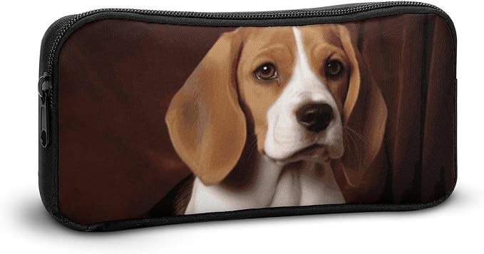 Ovely Pet Dog Beagle Pencil Case Large Capacity Pencil Pouch | Zipper Pencil Bag Aesthetic Coin Pouch Portable Desk Organizer for Office, Travel, Multi-Purpose Makeup Bag for Adults