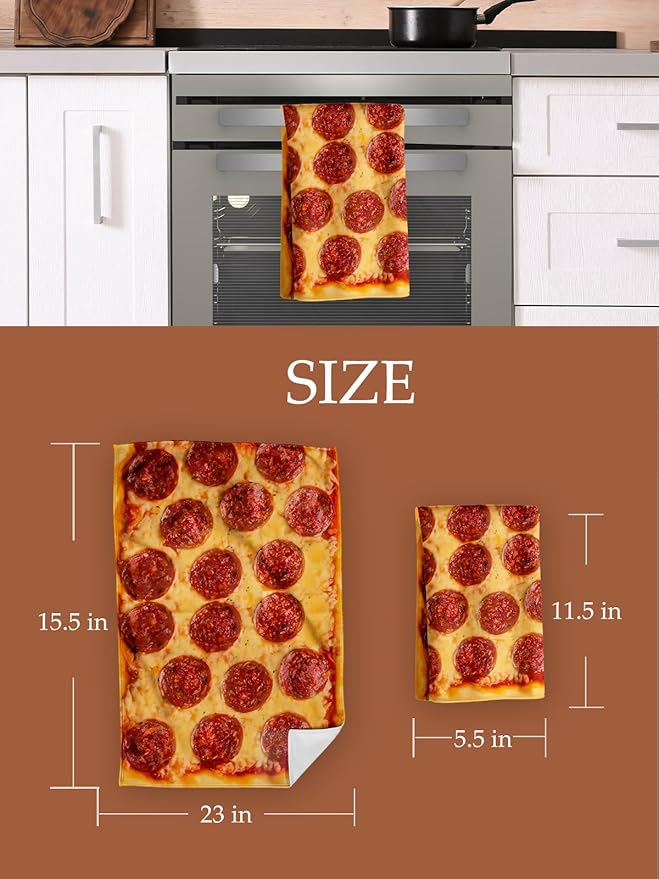 Kitchen Towels Dish Cloths Tea Hand Drying Cleaning Cup Towel Food Pizza Funny Absorbent Soft Quick Dry Decorative Cute Pattern Design Modern Decor Dishcloth Hostess Housewarming Choice Ideas