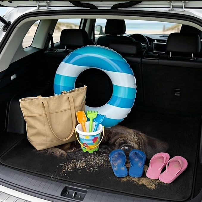 Cute Pug Dog Cargo Liners Floor Mats All Weather Used Trunk Protection Cargo Mat Cover Universal Fits for Car SUV Sedan Automotive Interior Accessories